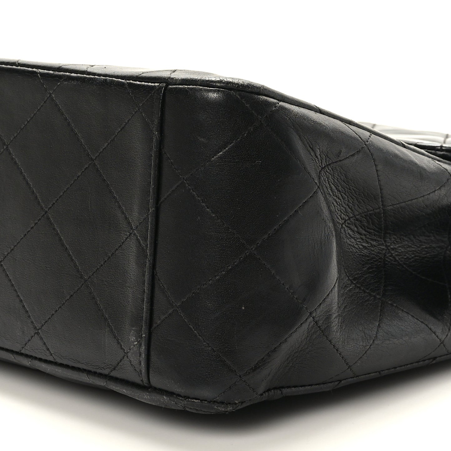 Lambskin Quilted XL Jumbo Single Flap Black