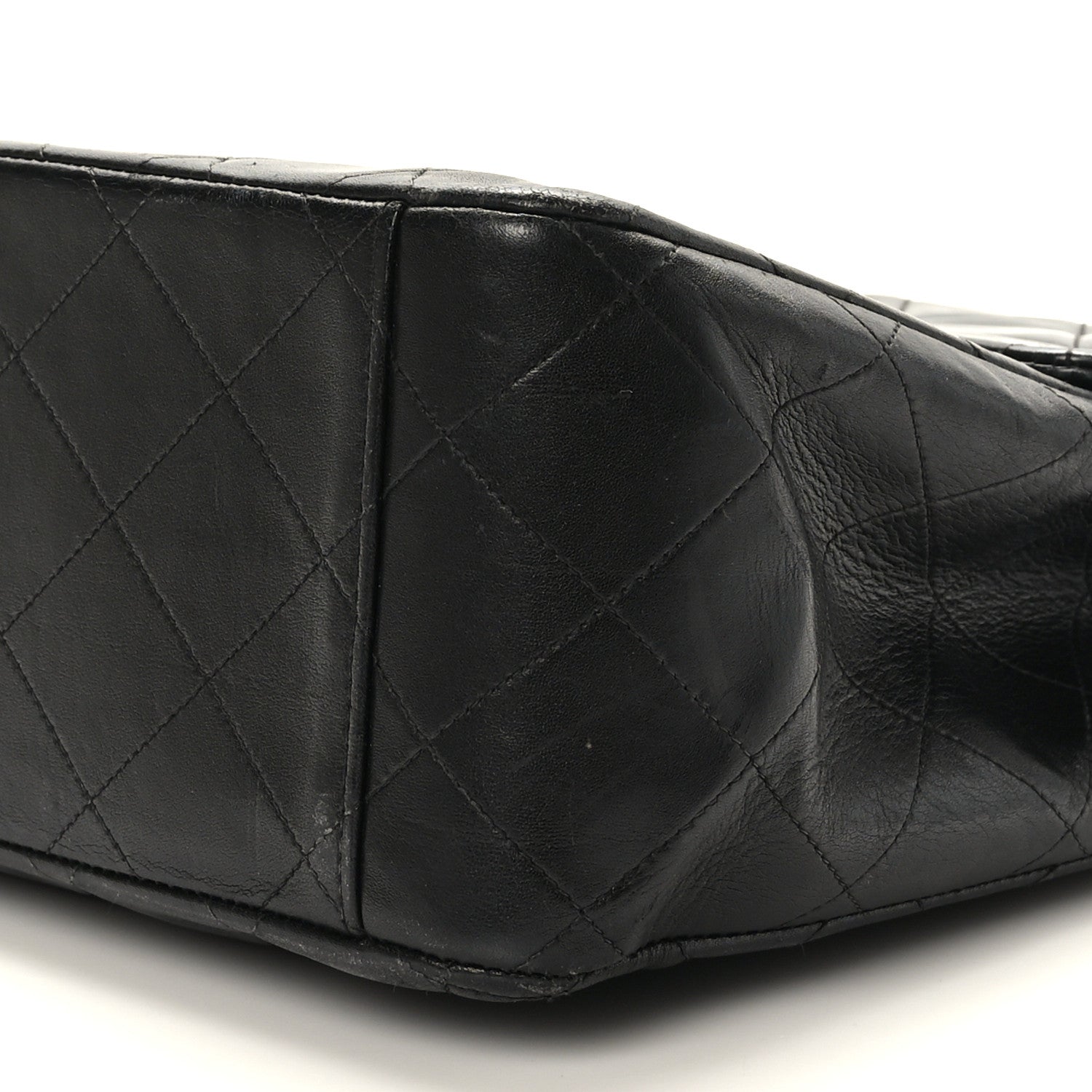 Chanel Lambskin Quilted XL Jumbo Single Flap Black 9 of 10