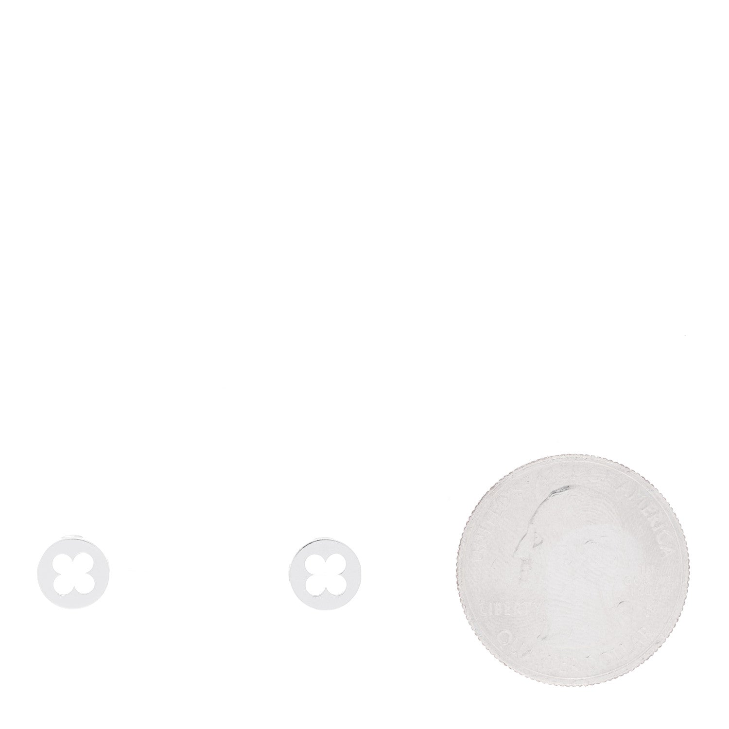 Louis Vuitton 18K White Gold Empreinte Ear Studs Earrings 2 of 4