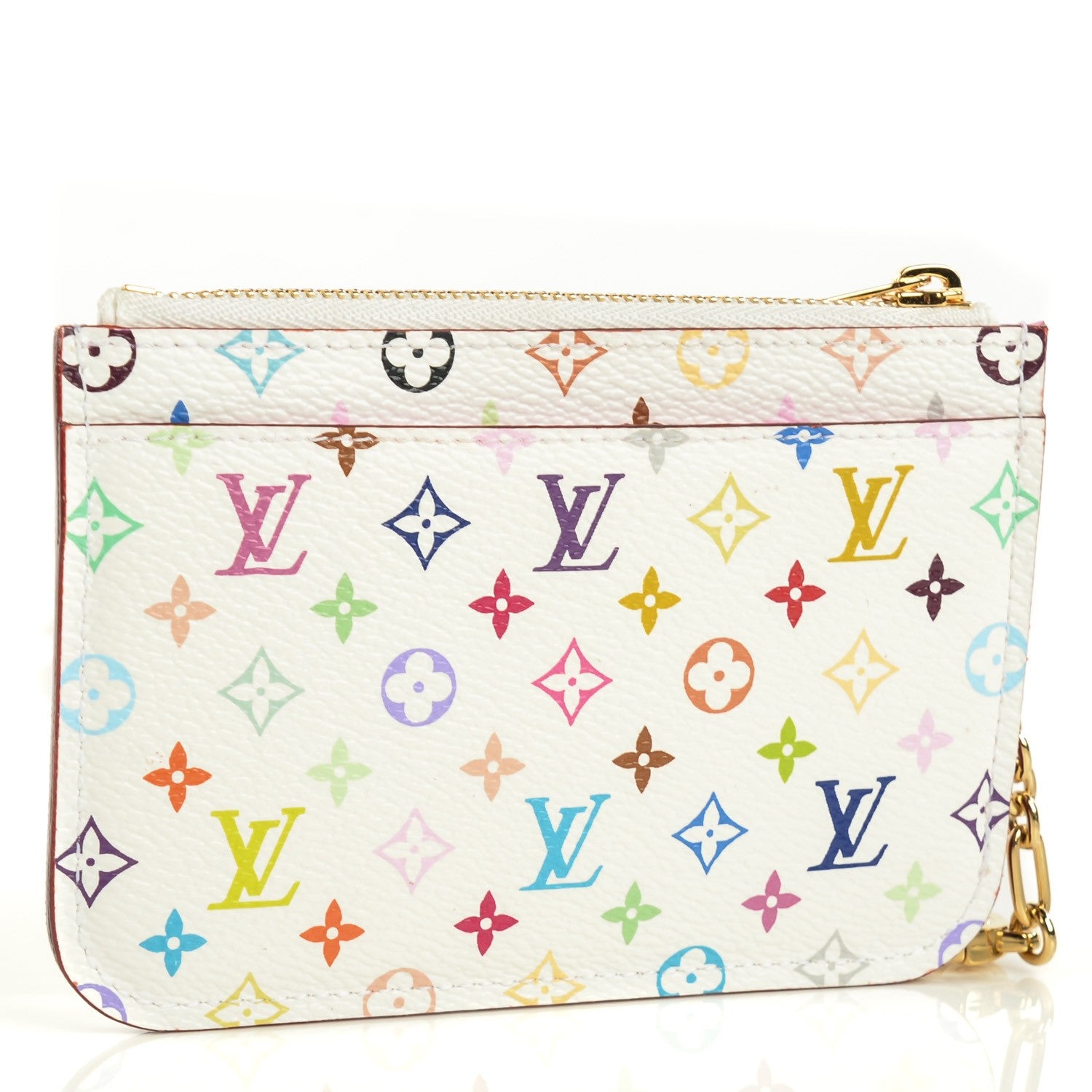 Louis Vuitton Monogram Multicolor Key Pouch White Litchi 3 of 8