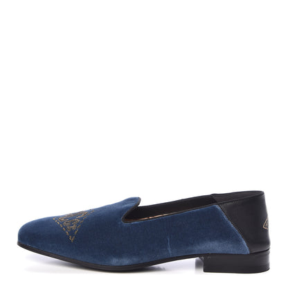 Gucci Velvet Mens Loafers 9 Blue 1 of 7