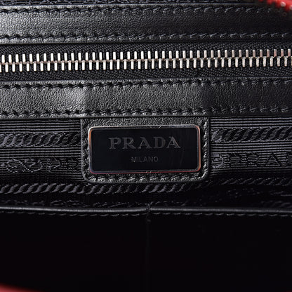 Prada X JAMES JEAN Vitello Robot Monkey Patch Flat Messenger Bag Fuoco 6 of 10