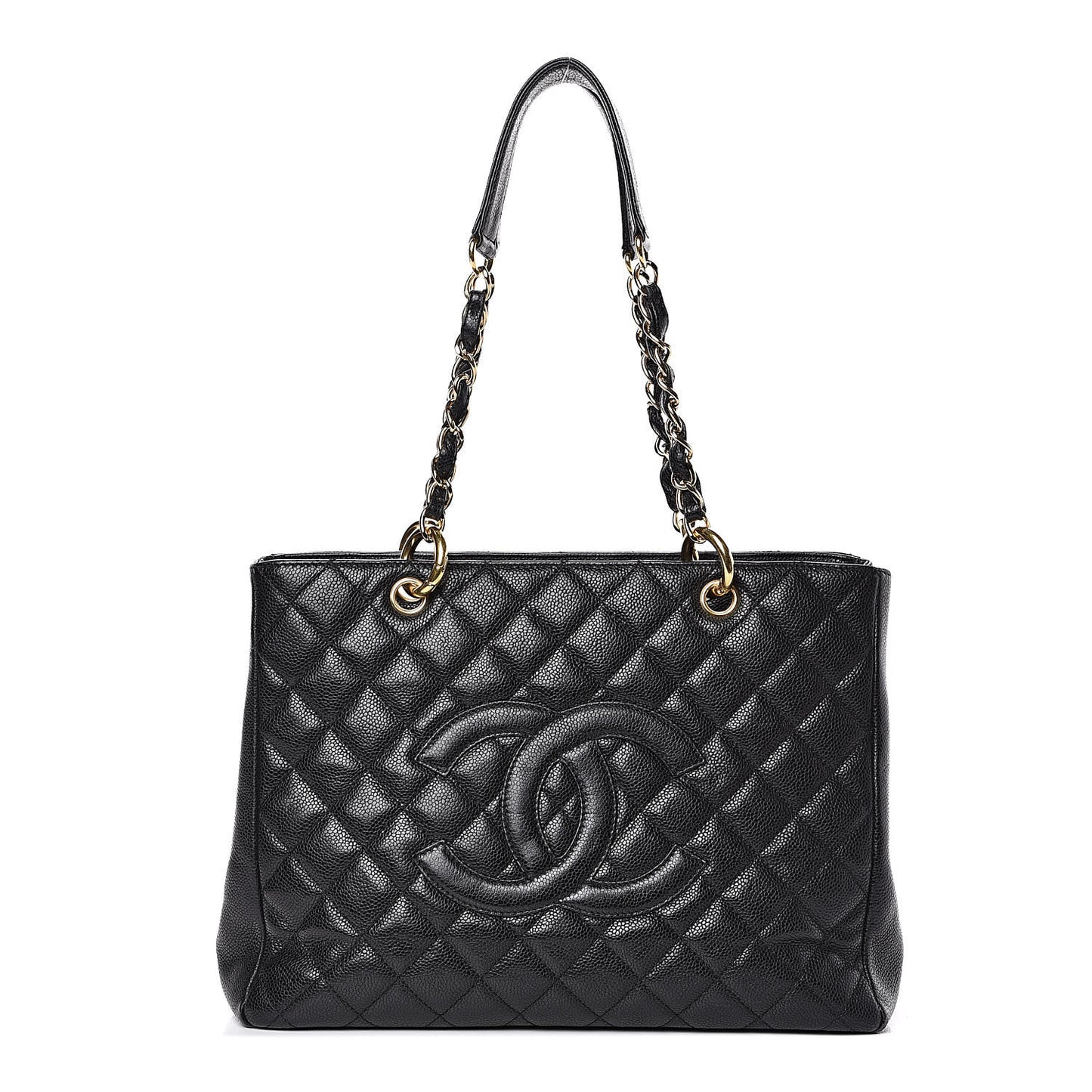 Caviar Quilted Grand Shopping Tote GST Black