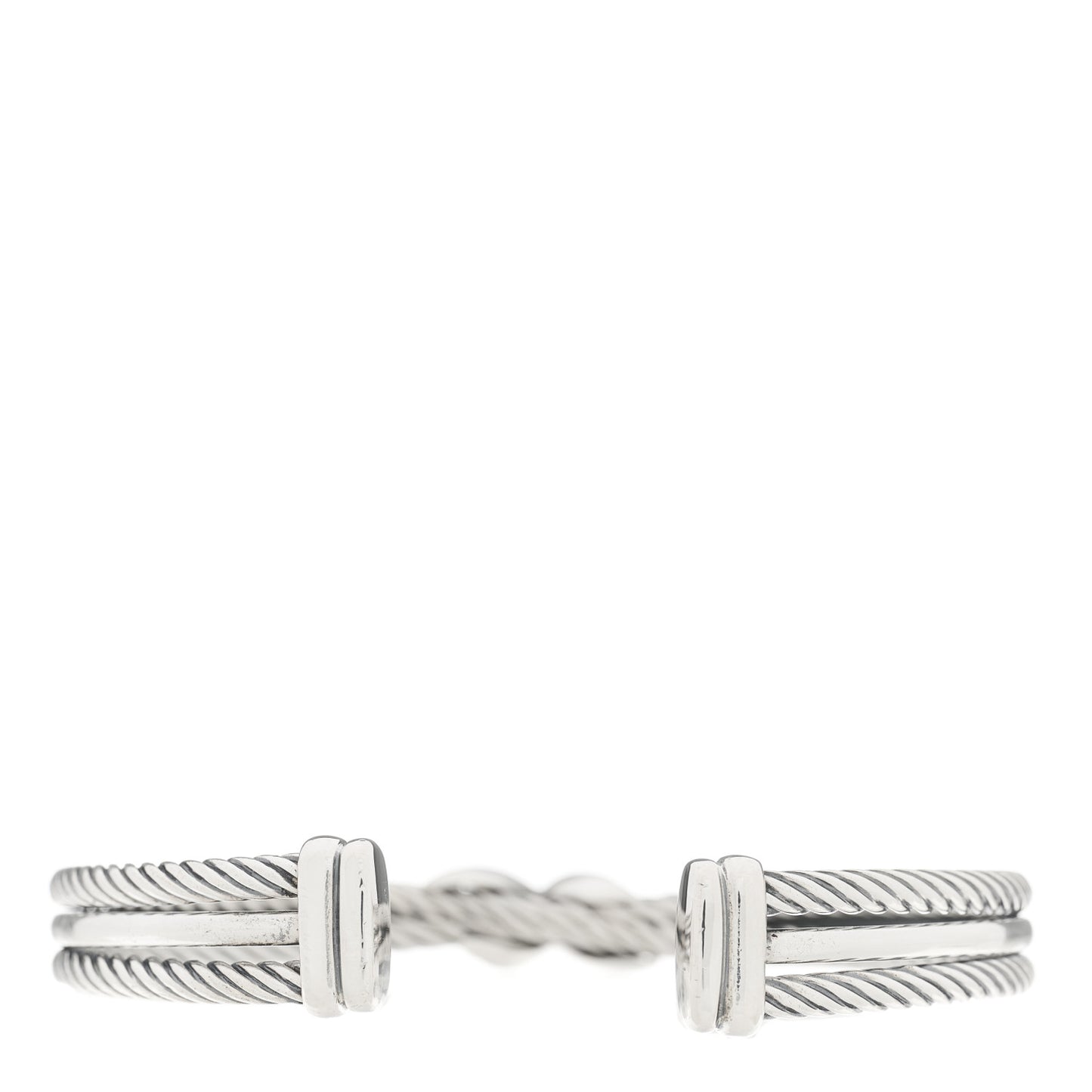 Sterling Silver Diamond 7mm Crossover X Bracelet