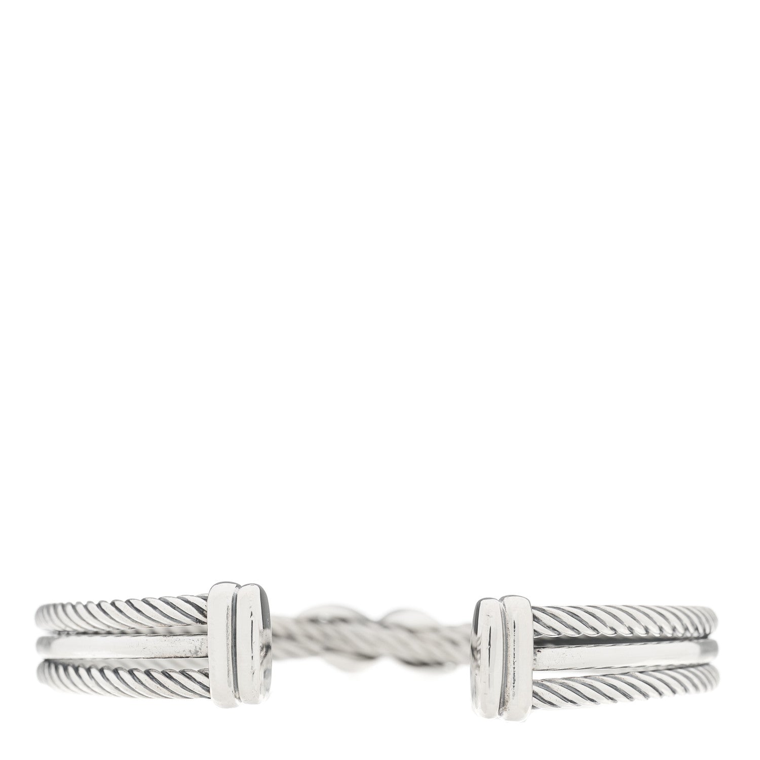 David Yurman Sterling Silver Diamond 7mm Crossover X Bracelet 2 of 3