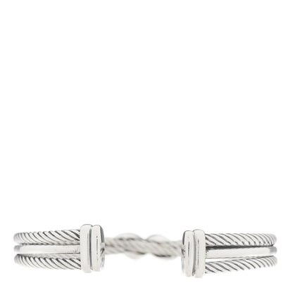 David Yurman Sterling Silver Diamond 7mm Crossover X Bracelet 2 of 3