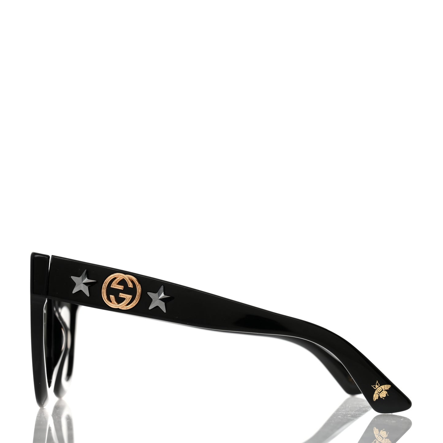 Acetate Crystal Star Round Frame Sunglasses GG0208S Black