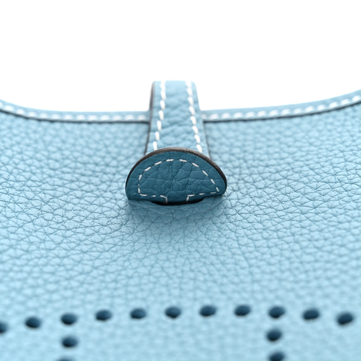 Hermes Taurillon Clemence Evelyne TPM New Blue Jean 7 of 11