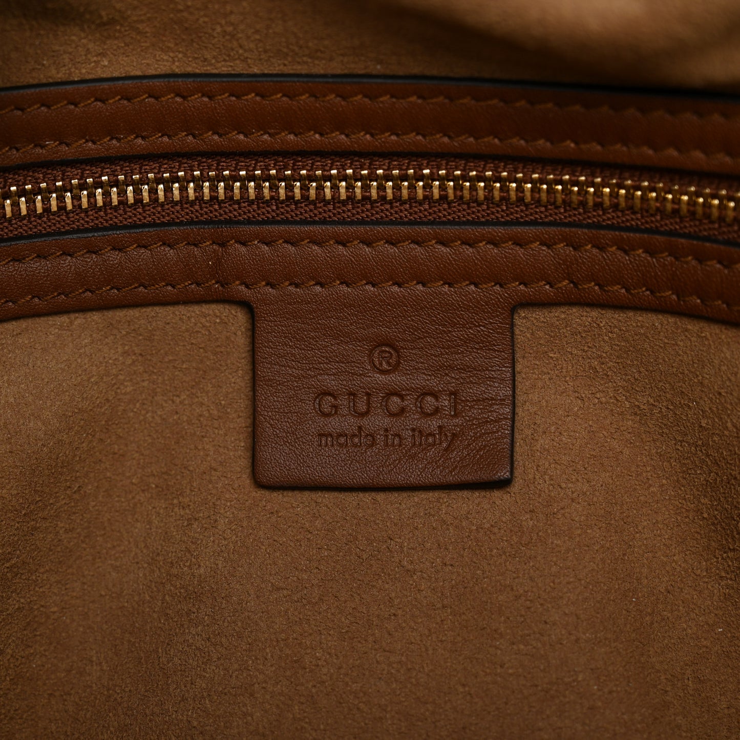 GG Supreme Monogram Large Linea A Hobo Light Brown
