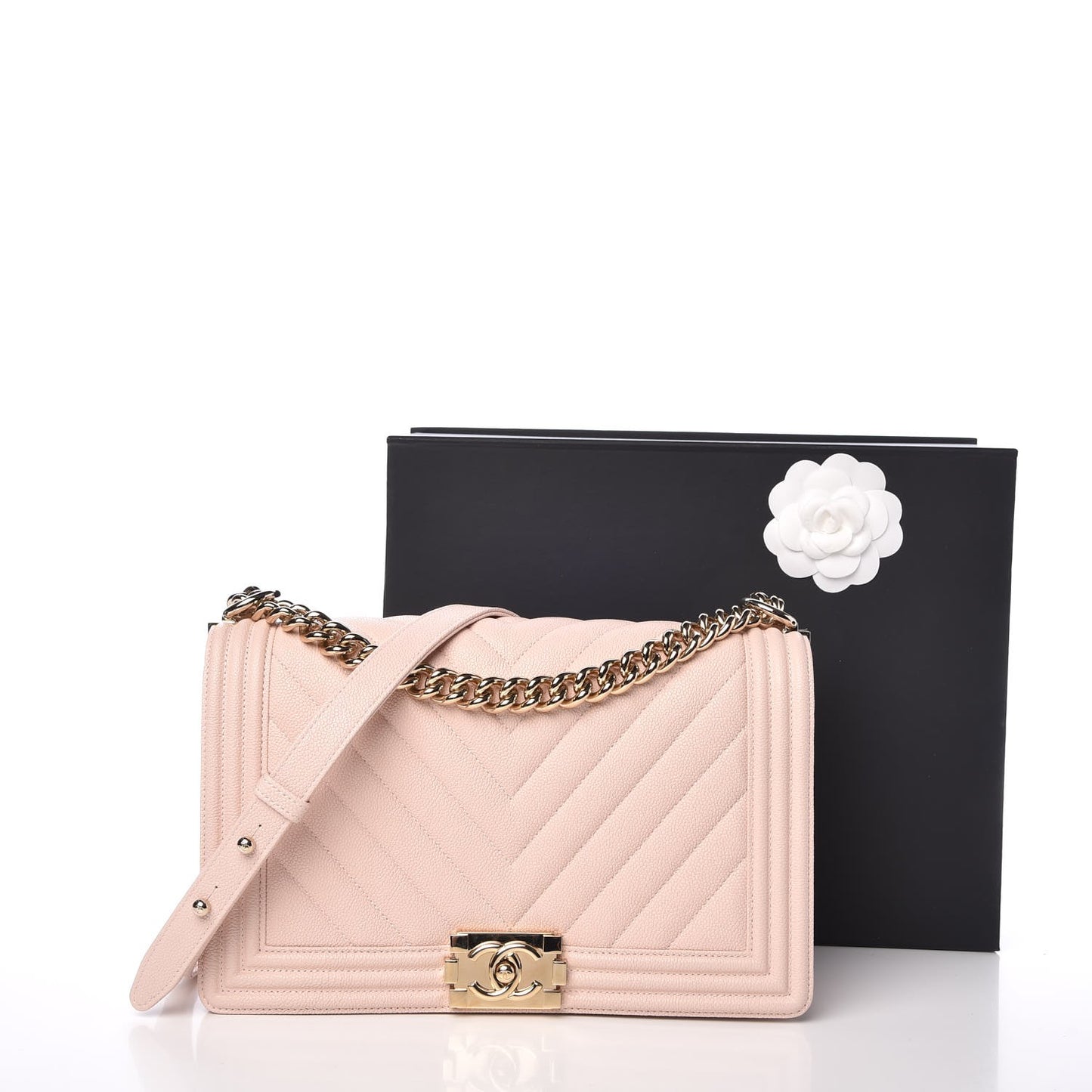 Calfskin Chevron Quilted New Medium Boy Flap Nude