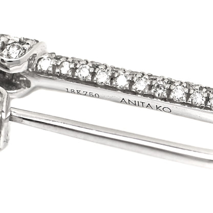 Anita Ko 18K White Gold Diamond Mini Safety Pin Earring 4 of 4