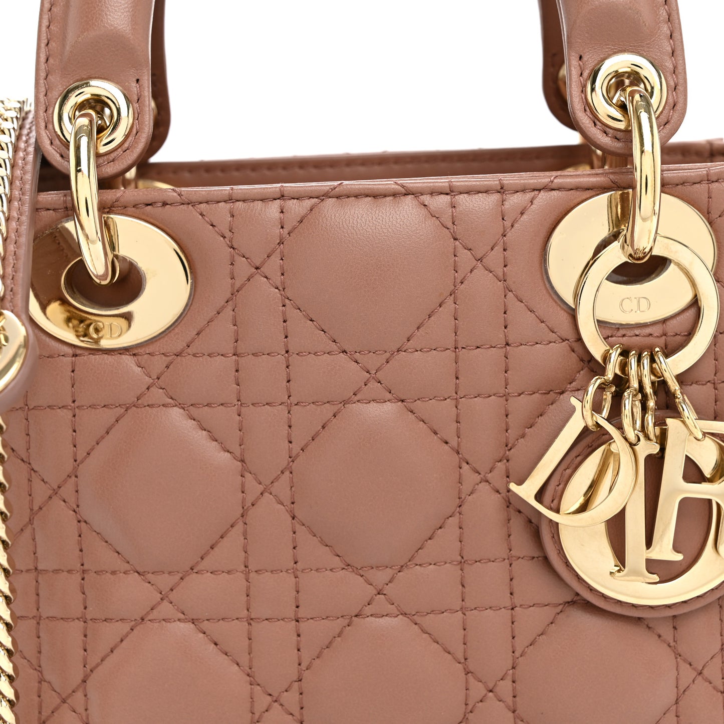 Lambskin Cannage Mini Lady Dior Fard