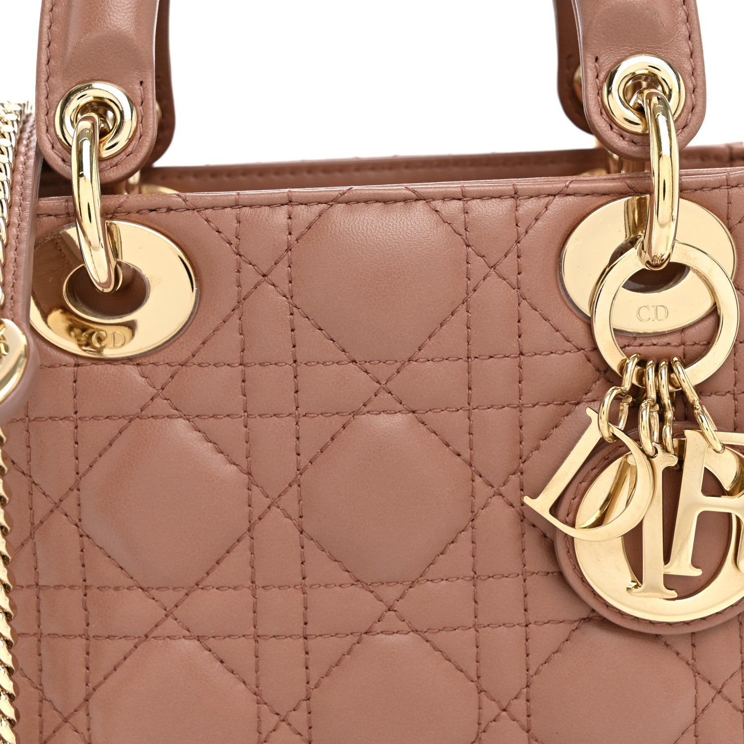 Christian Dior Lambskin Cannage Mini Lady Dior Fard 7 of 9