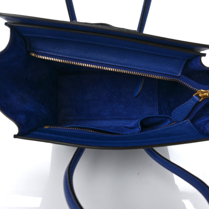 Celine Drummed Calfskin Micro Luggage Indigo 4 of 8