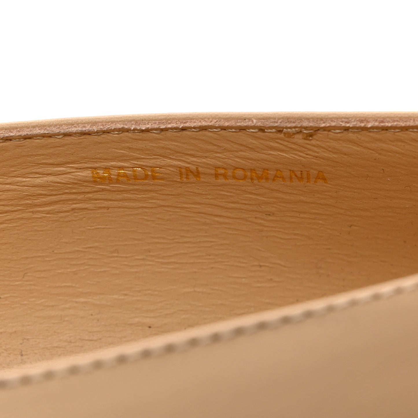 Lambskin Cap Toe CC Uniform Ballerina Flats 37.5 Beige Black