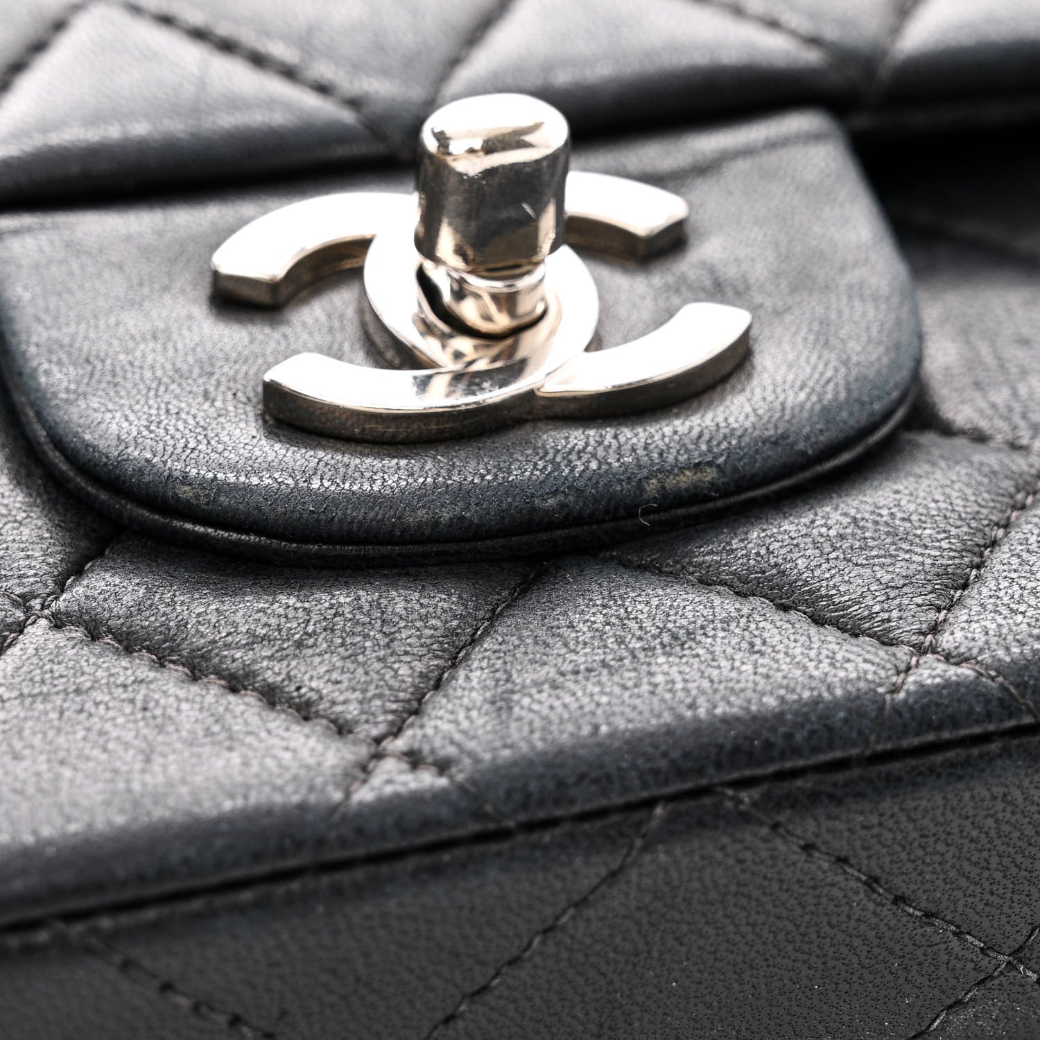Chanel Lambskin Quilted Medium Double Flap Black 17 of 19