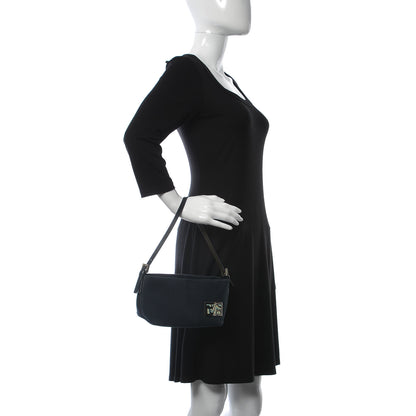 Fendi Canvas Small Shoulder Bag Blue 2 of 8
