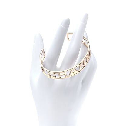 Chanel Metal Logo Cuff Gold 2 of 5