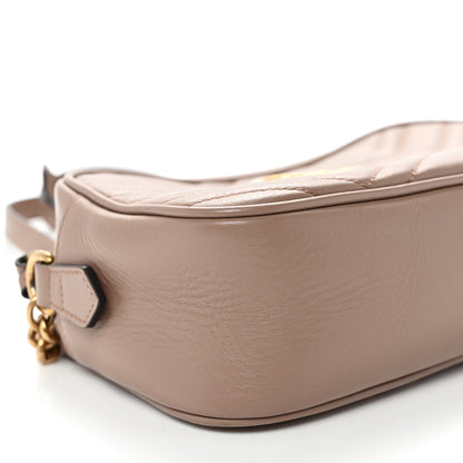 Gucci Calfskin Matelasse Small GG Marmont Chain Shoulder Bag Porcelain Rose 9 of 11