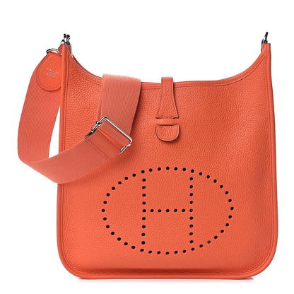 Hermes Taurillon Clemence Evelyne III PM Orange Poppy 1 of 13