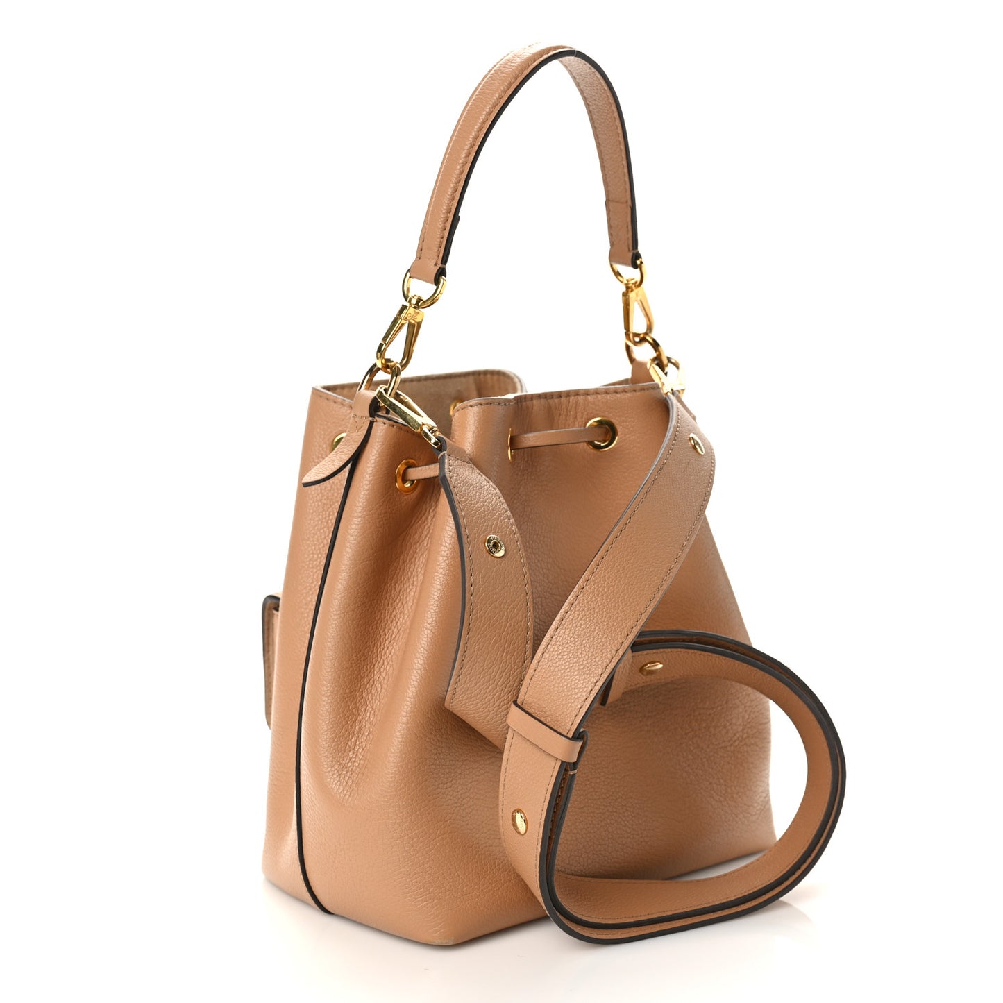 Calfskin Lockme Bucket MM Arizona Beige