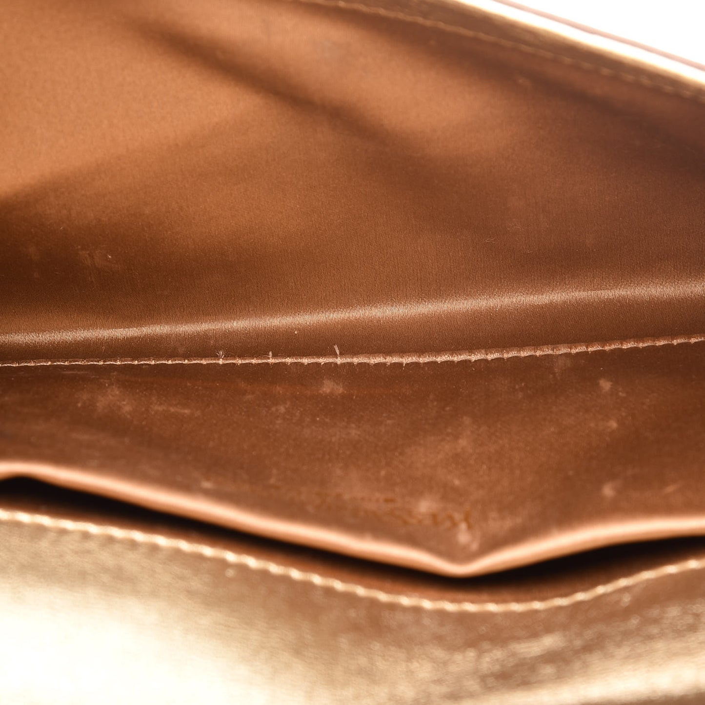 Metallic Calfskin Y-Mail Clutch Gold
