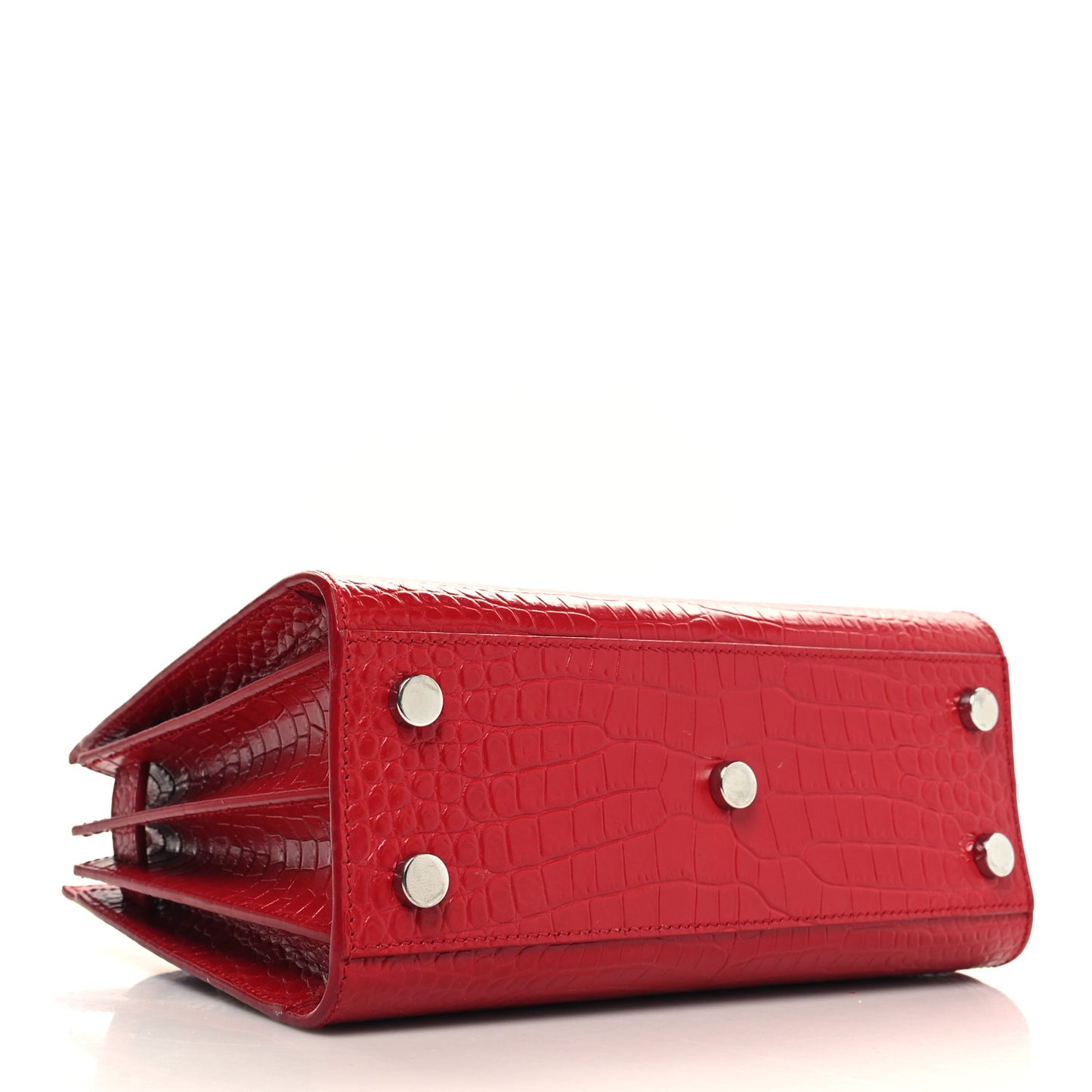 Calfskin Crocodile Embossed Nano Sac De Jour Red