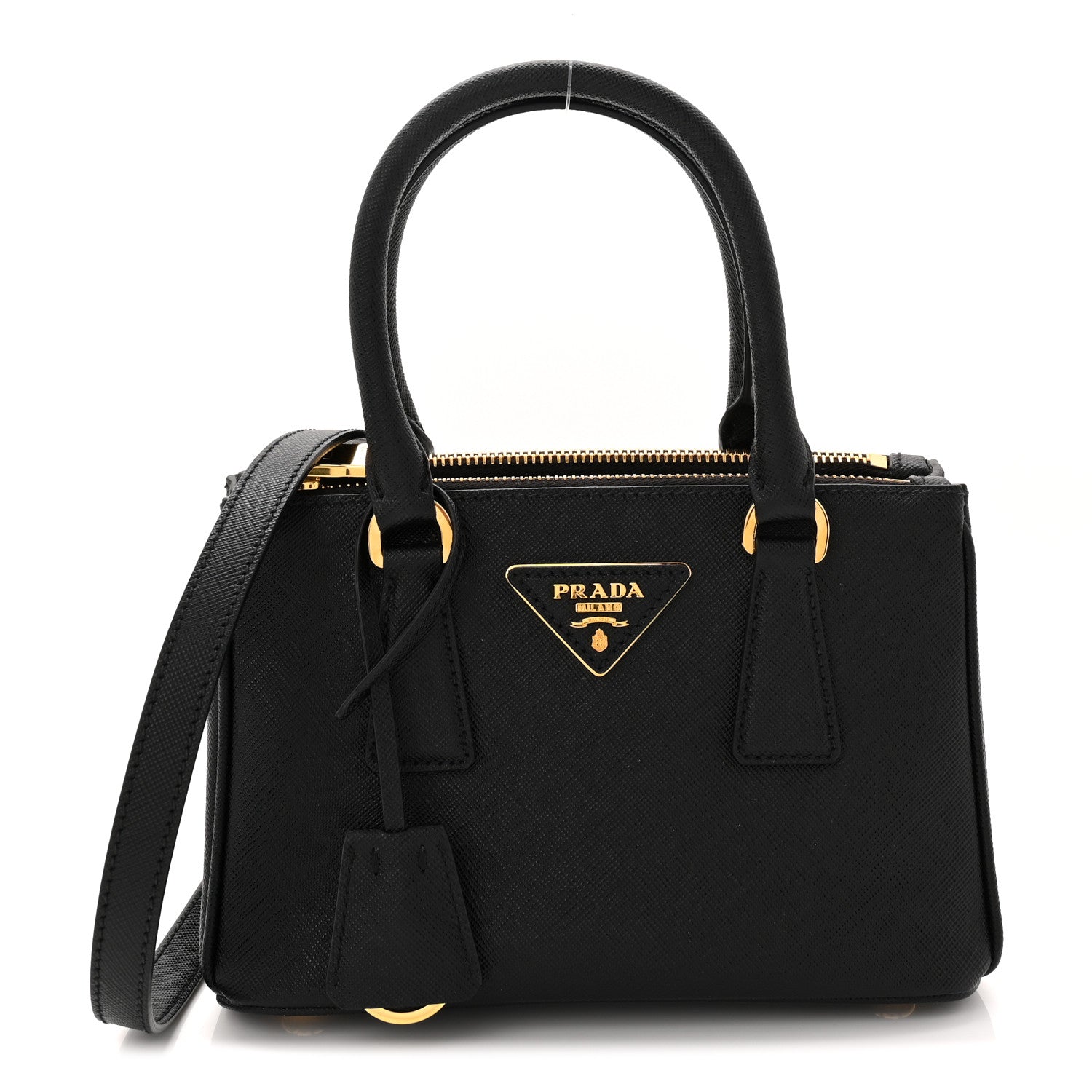 Prada Saffiano Lux Mini Galleria Double Zip Tote Black 1 of 11