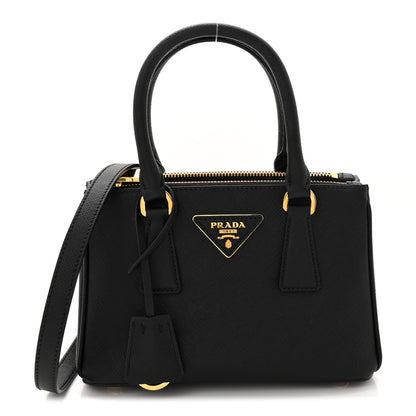 Prada Saffiano Lux Mini Galleria Double Zip Tote Black 1 of 11