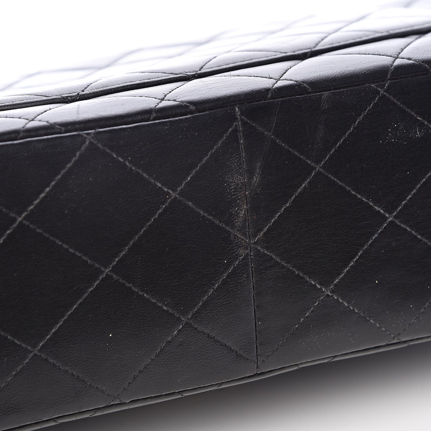 Lambskin Quilted Jumbo Single Flap Black