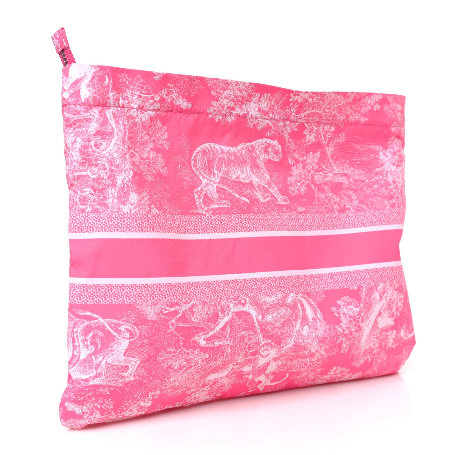 Christian Dior Embroidered Toile De Jouy Diortravel Zipped Pouch Pink 3 of 9