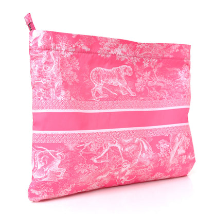 Christian Dior Embroidered Toile De Jouy Diortravel Zipped Pouch Pink 3 of 9