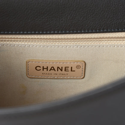 Chanel Grained Calfskin Quilted Medium Label Click Flap Bag Green 9 of 11