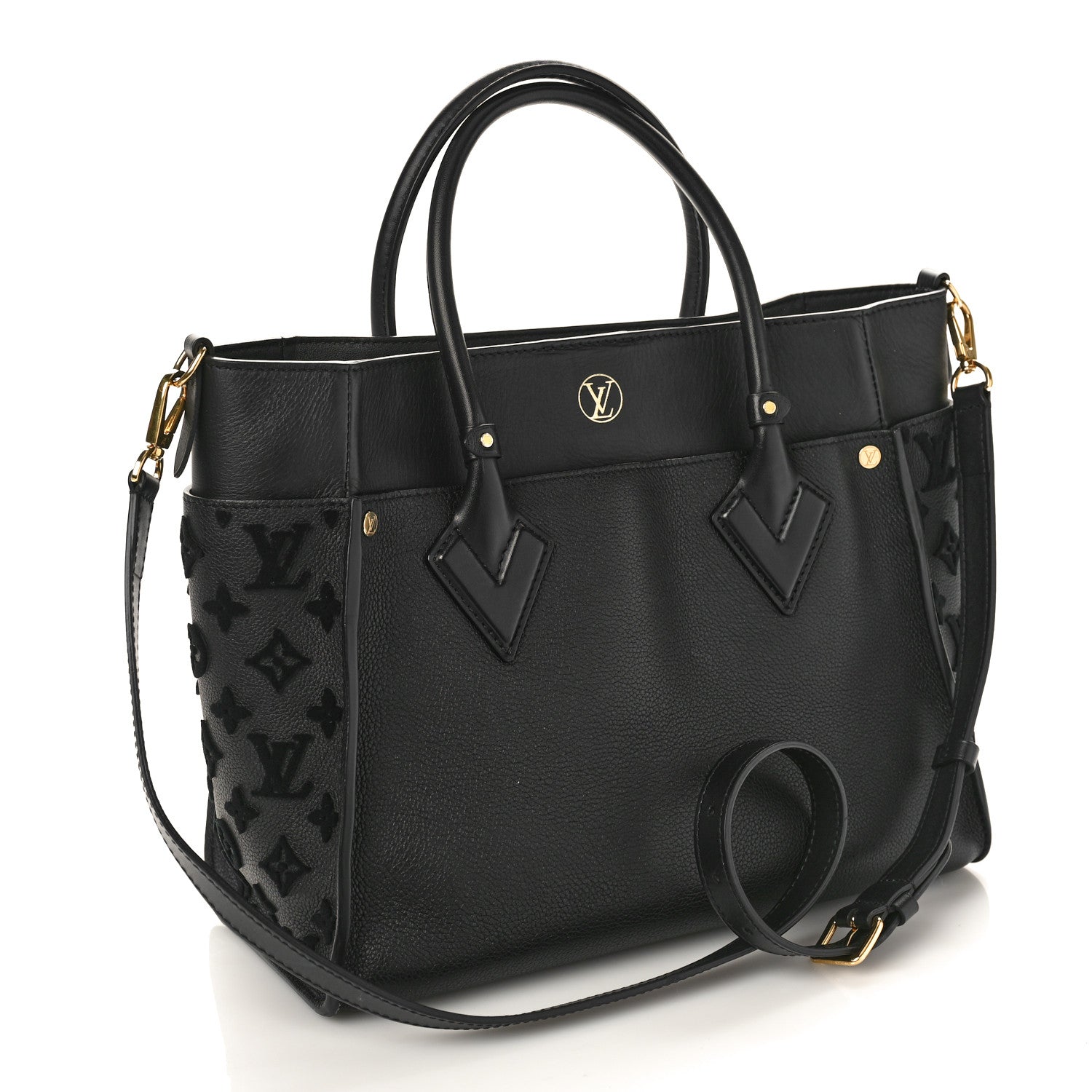 Louis Vuitton Calfskin Monogram Tufting On My Side Black 2 of 9