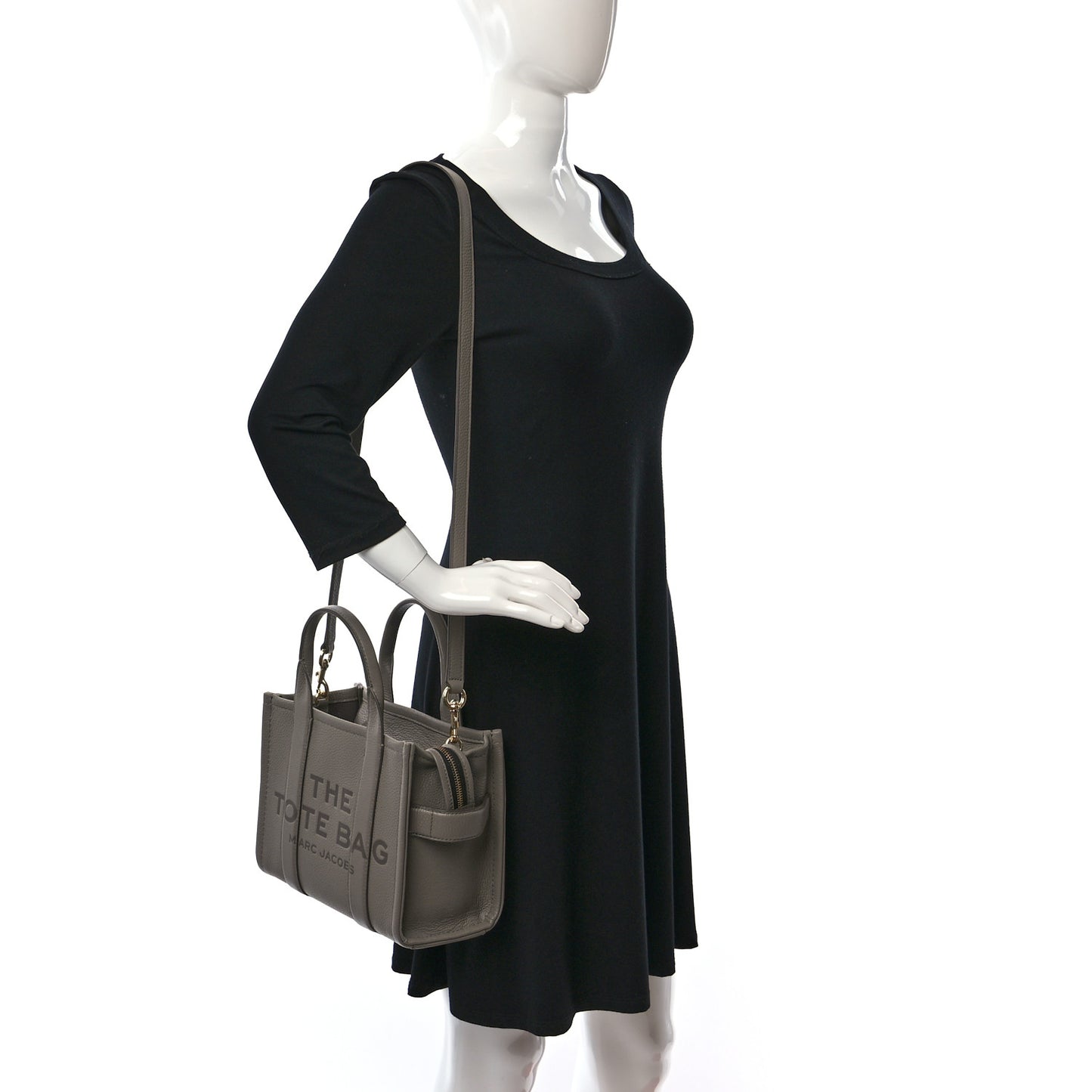 Grained Calfskin Small The Tote Bag Cement