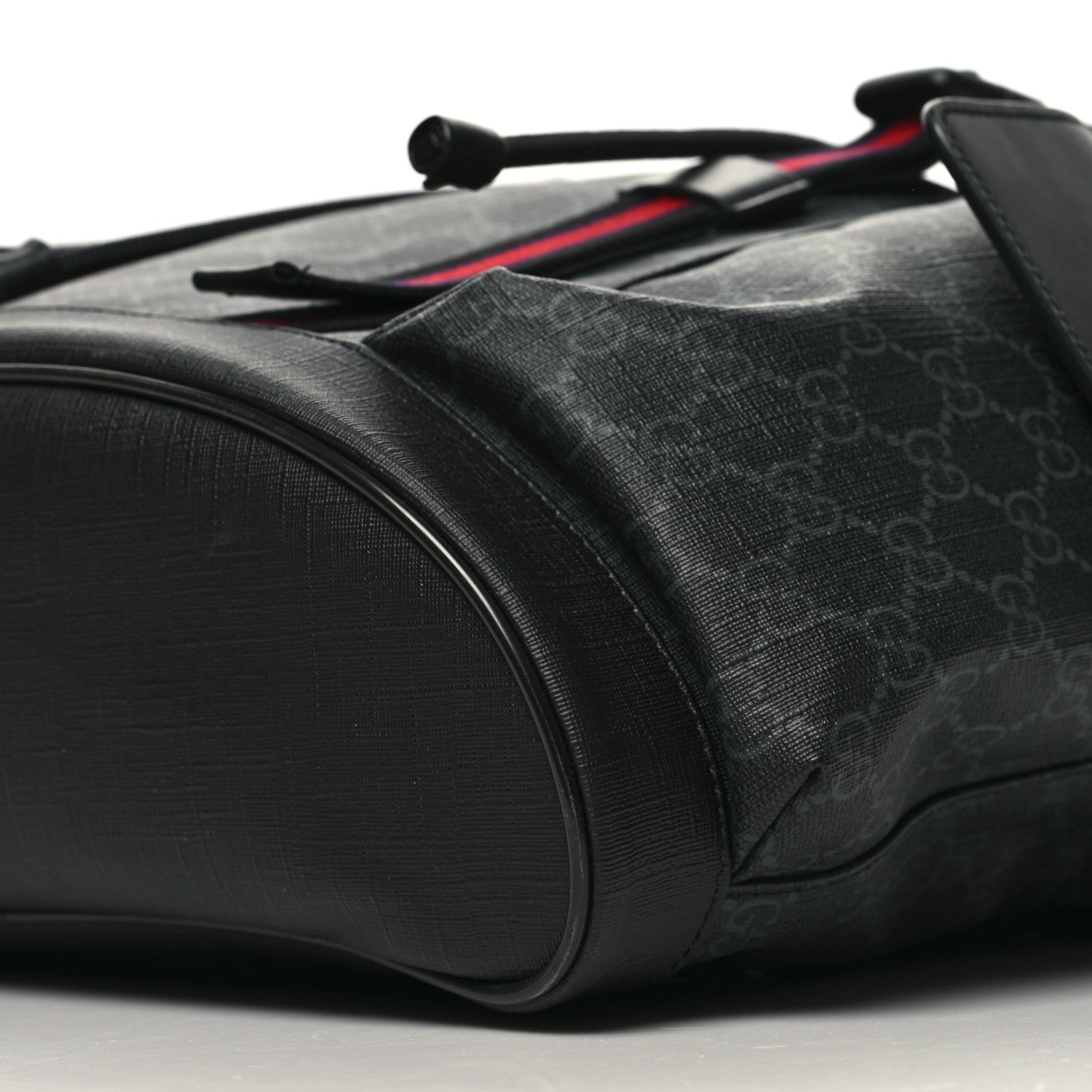 Gucci Soft GG Supreme Monogram Calfskin Web Double Buckle Backpack Black 10 of 10