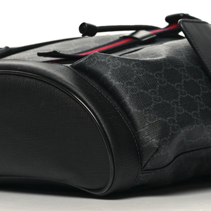 Gucci Soft GG Supreme Monogram Calfskin Web Double Buckle Backpack Black 10 of 10