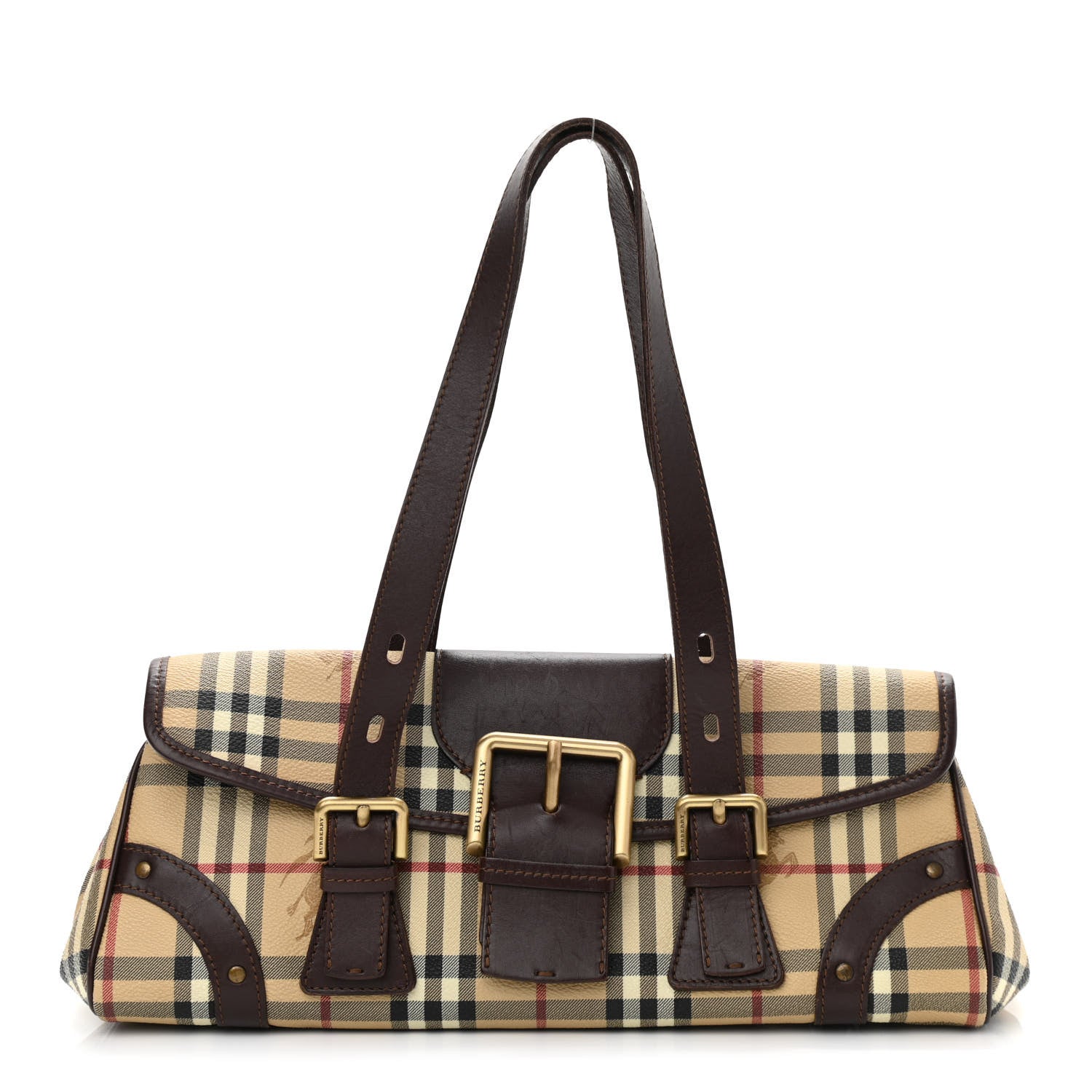 Burberry Haymarket Check Buckle Satchel 1 of 10
