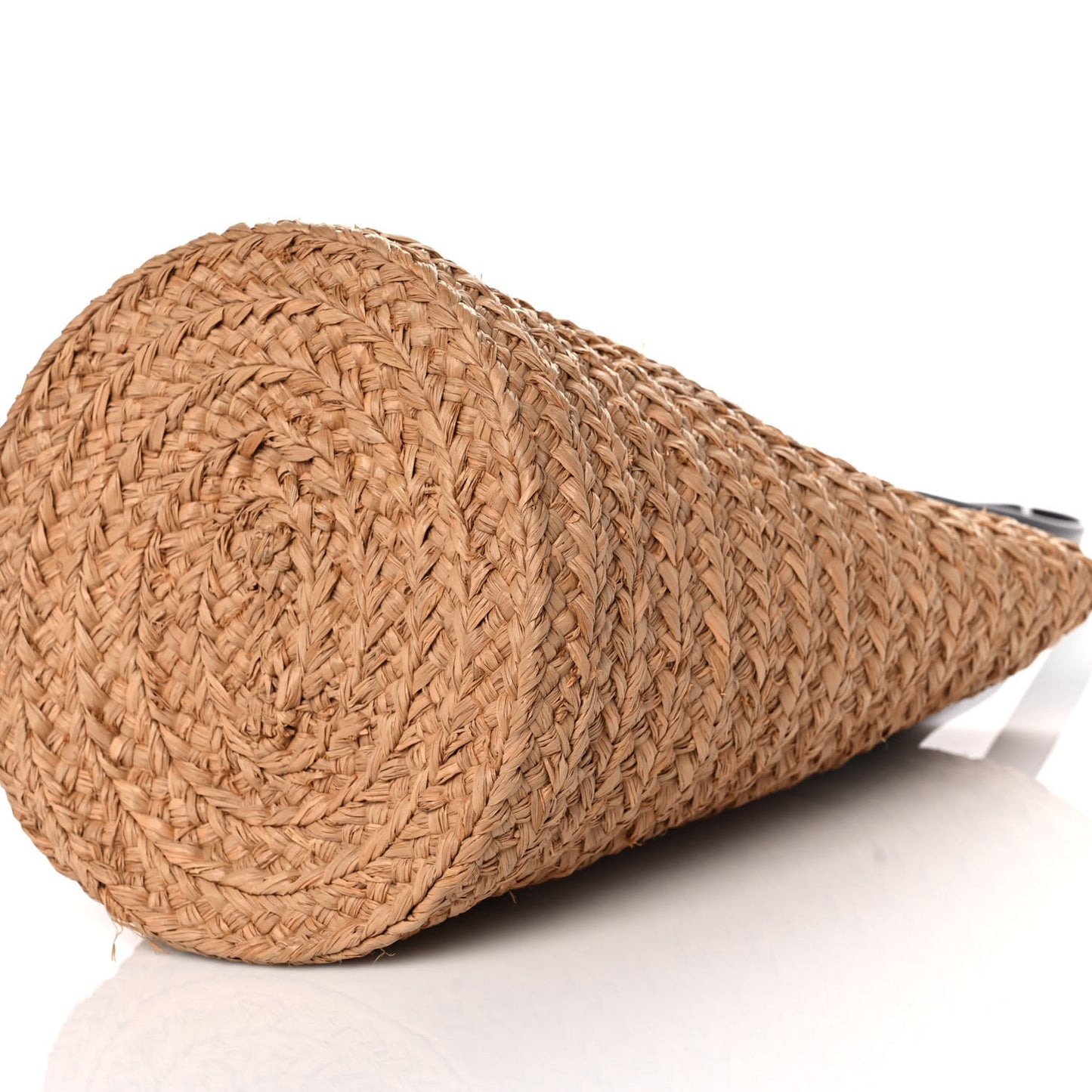 Raffia Calfskin Small Panier Tote Naturale Nut