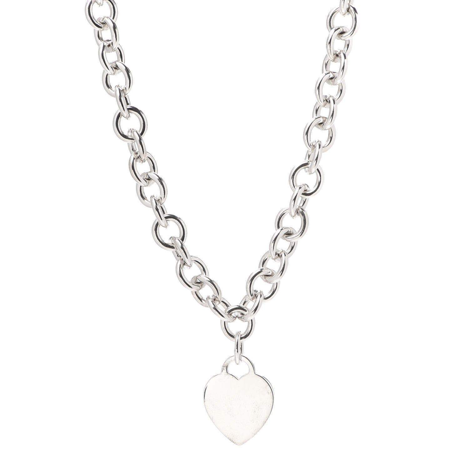Tiffany Sterling Silver Heart Tag Toggle Necklace 1 of 6