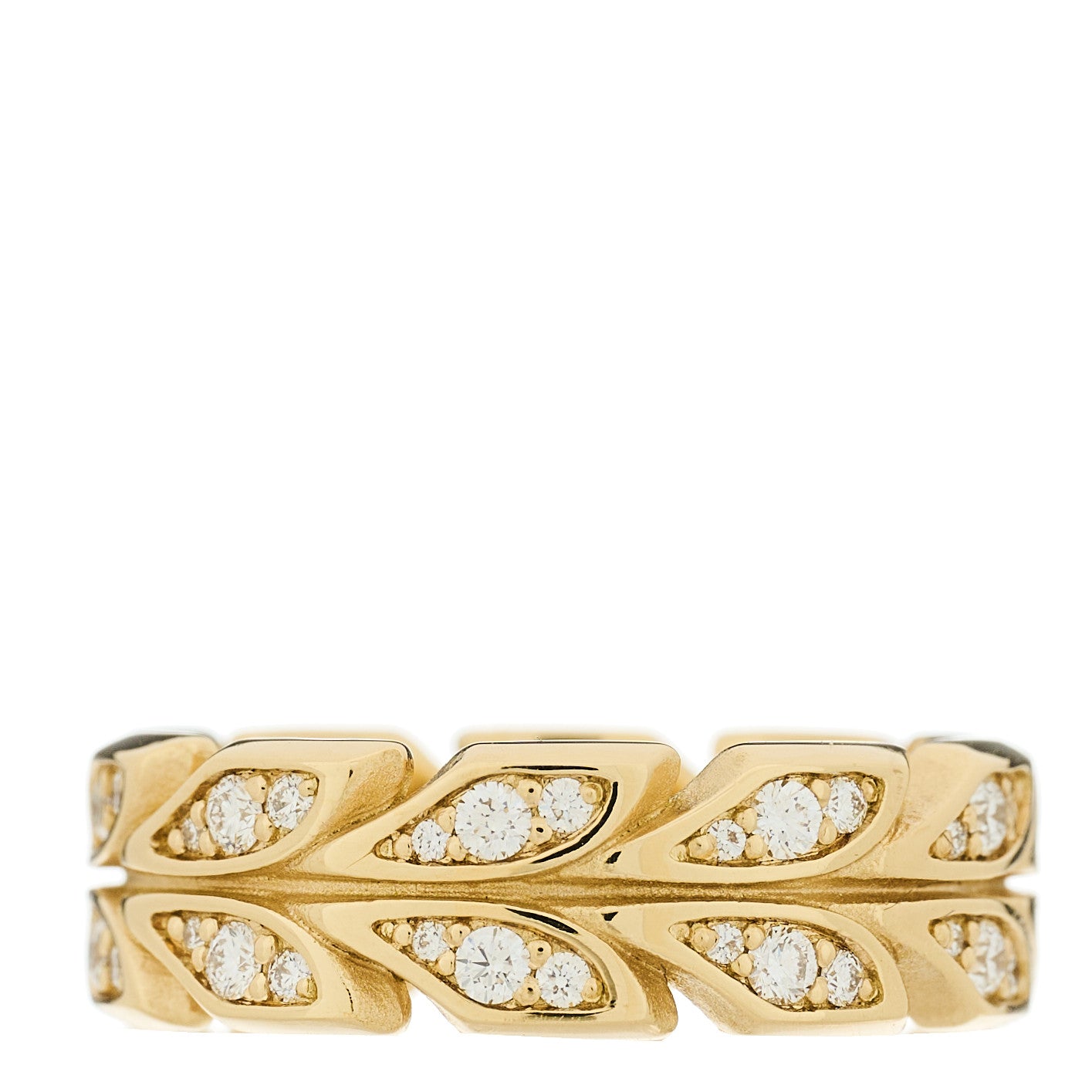 18K Yellow Gold Diamond Victoria Vine Band Ring 51 5.75