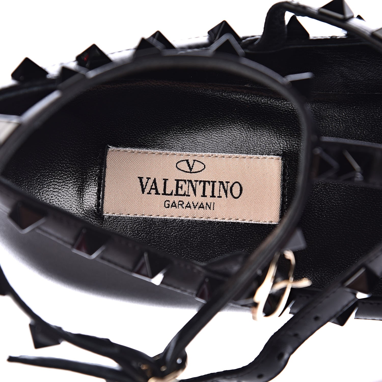 Valentino Garavani Nappa Rockstud Cage Ballerina Flats 38 Black 6 of 10