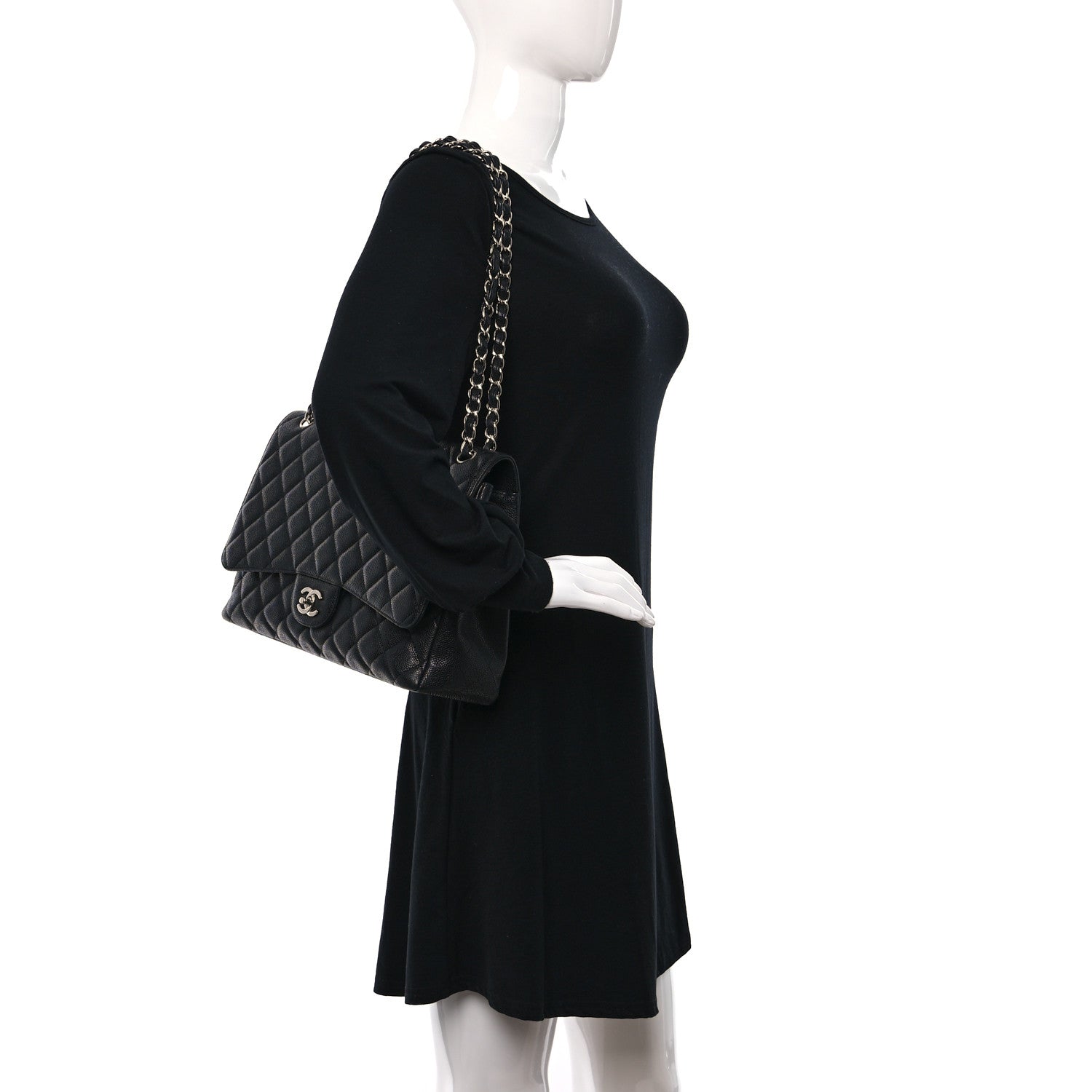 Chanel Caviar Quilted Maxi Single Flap Black 2 of 10