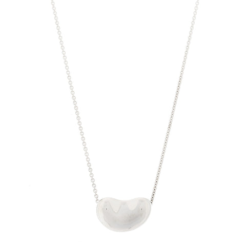 Sterling Silver 19mm Elsa Peretti Bean Pendant Necklace