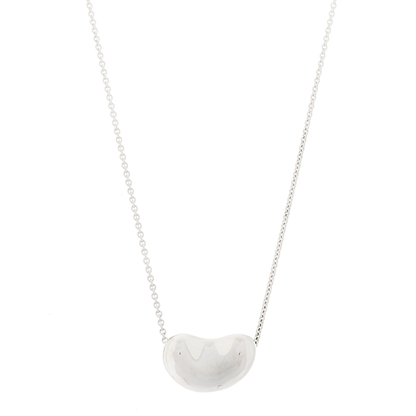 Sterling Silver 19mm Elsa Peretti Bean Pendant Necklace