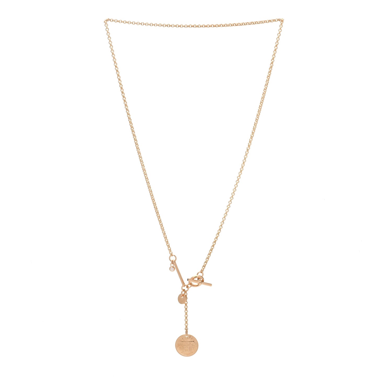 18K Rose Gold Diamond PM Ex-Libris Pendant Necklace