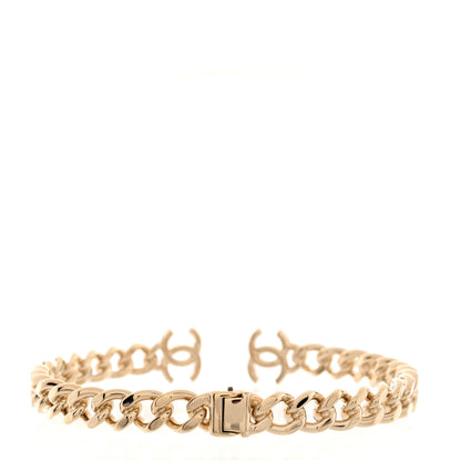 Chanel Metal CC Chain Link Choker Necklace L Gold 3 of 4