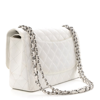 Chanel Caviar Quilted Jumbo Double Flap White 3 of 12