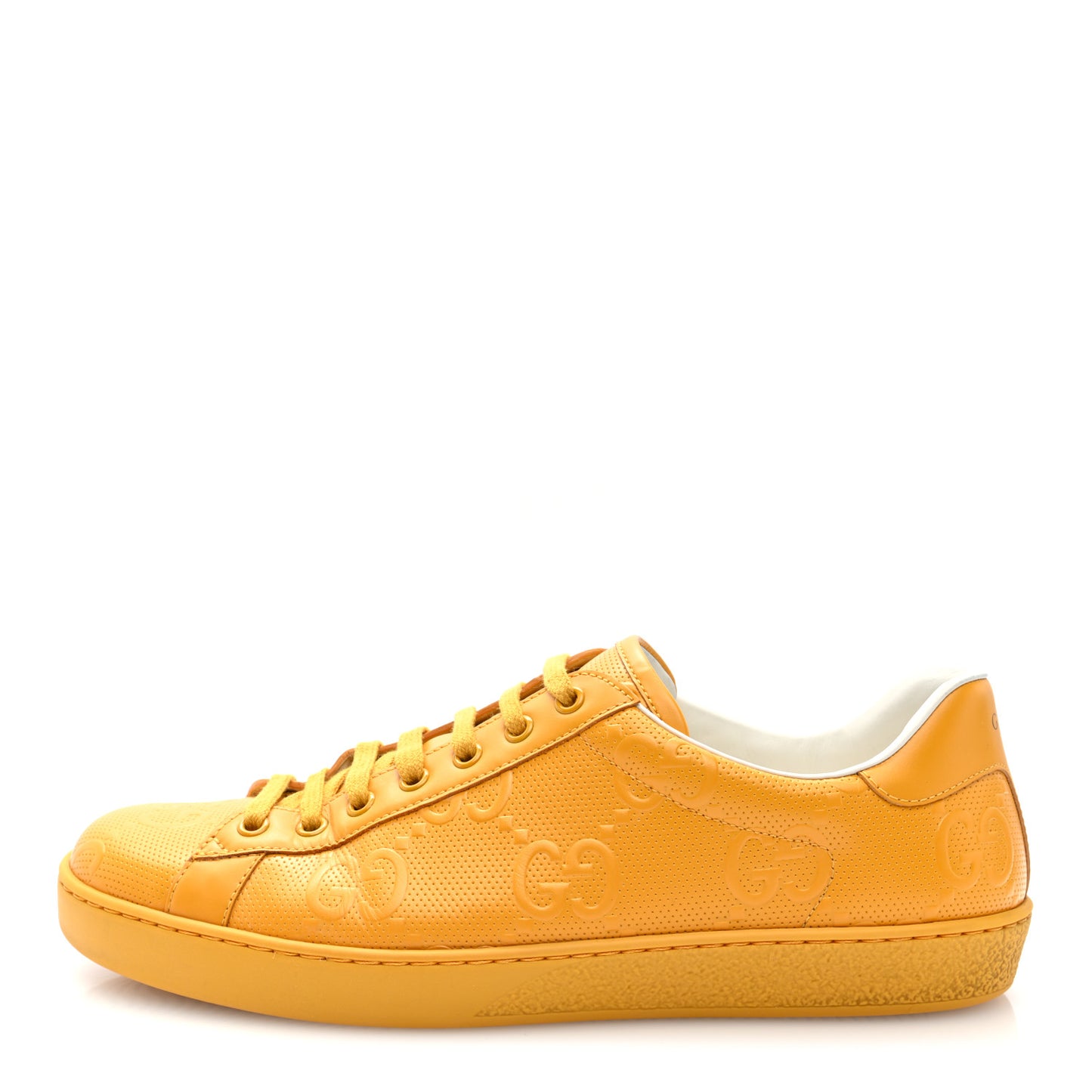 Calfskin GG Tennis Embossed Mens Ace Sneakers 39 Crop