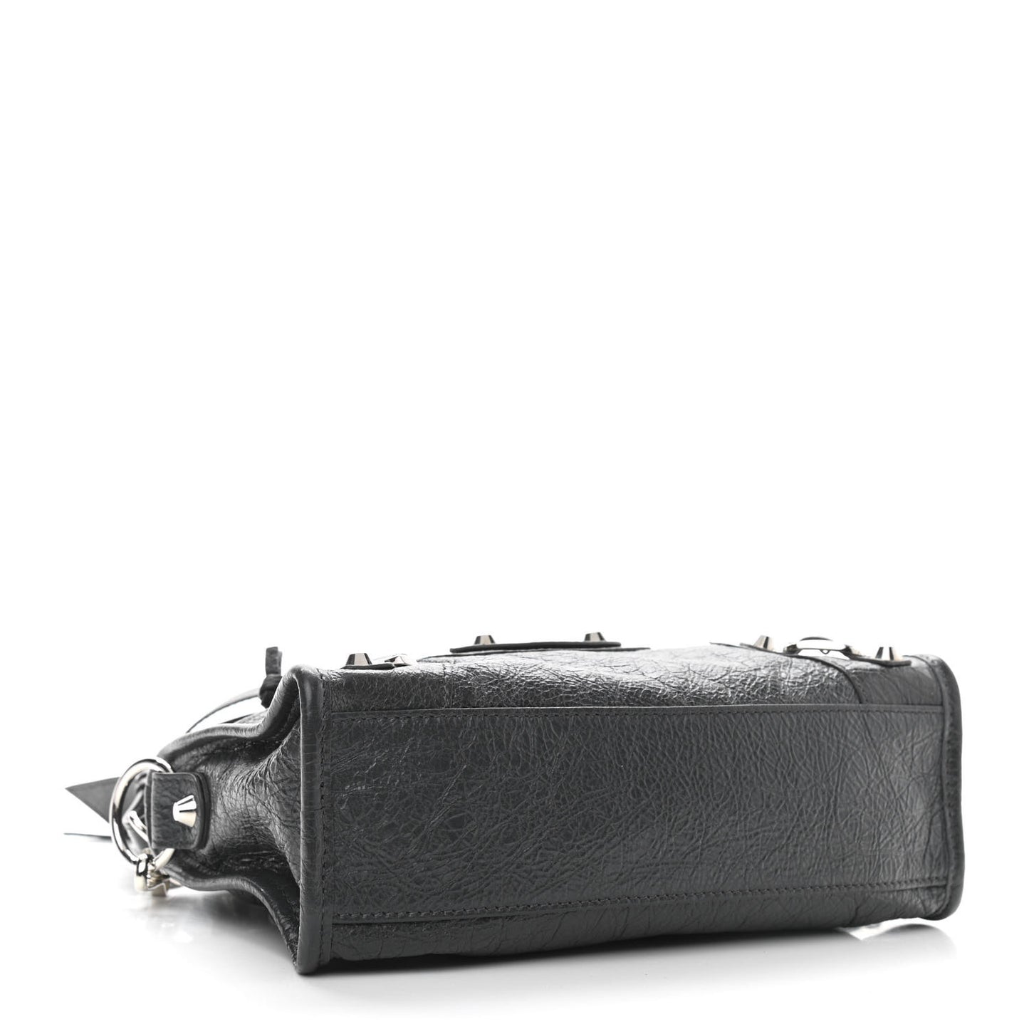 Agneau Classic Silver Hardware Mini City Gris Fossile